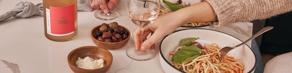 Small Victories Rose food and wine matching with pasta