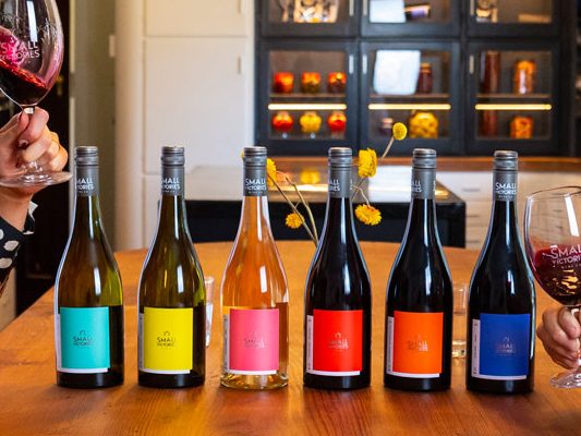 vegan wine range from Small Victories Wine Co includes Pinot Gris, Vermentino, Rose, Sangiovese, Grenache and Shiraz.