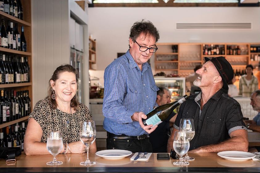 Otherness wine bar Angaston Grant pouring Small Victories Pinot Gris