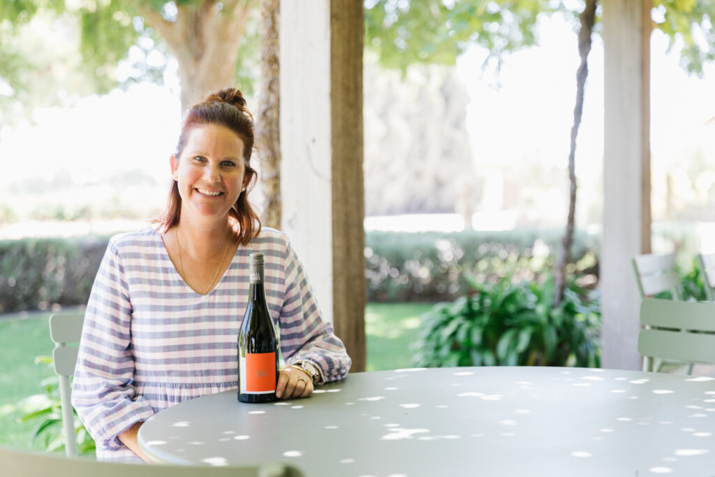 Jess Ruciack, Digital Marketing Manager, with the Small Victories Sangiovese