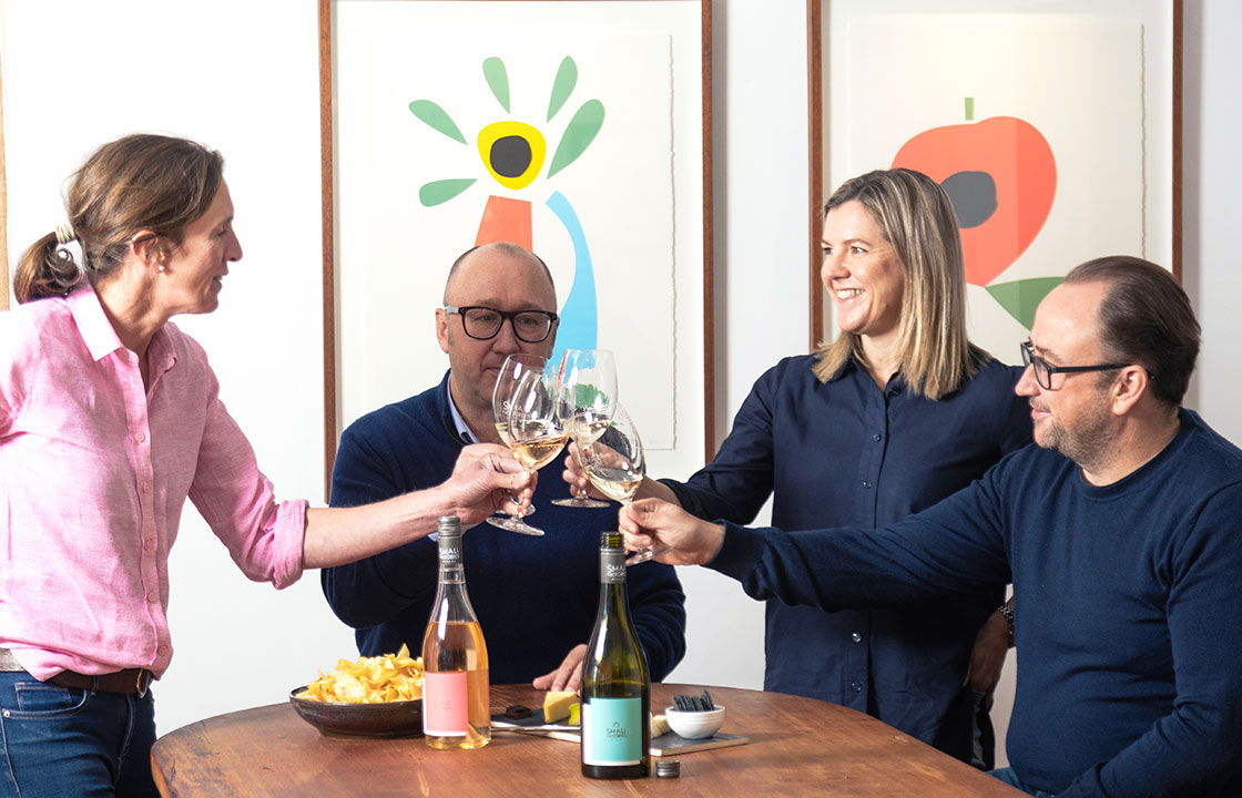 Jules Ashmead, Cameron Ashmead, Bec Ashmead, Al Ashmead in Small Victories Cellar Door